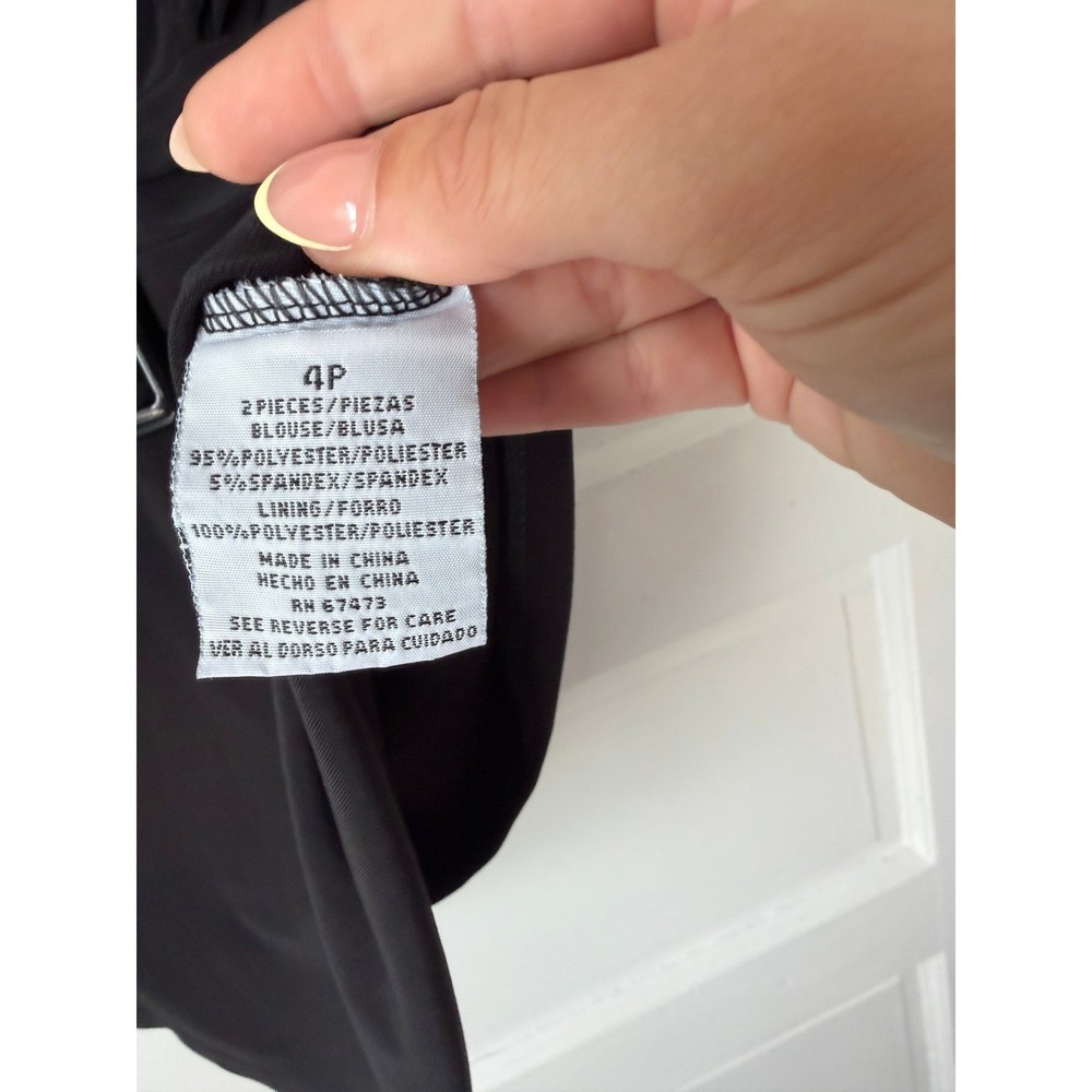 Julian Taylor Babydoll Top Pleated V-Neck Belted Waist Y2K Business Clubwear 4P - Picture 10 of 13